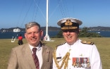 Navy commander Rear Admiral John Martin with Ambassador Vogelsanger © FDFA